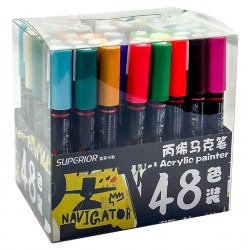 Boite de 48 Marqueurs Acrylique - Superior