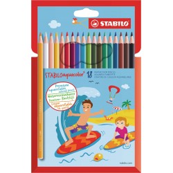 Étui de 18 Crayon de couleur aquarellable Aquacolor - Stabilo