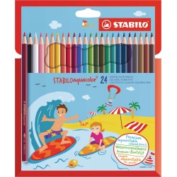 Étui de 24 Crayon de couleur aquarellable Aquacolor - Stabilo