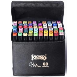 Trousse de 60 Feutres Marqueurs Double pointe - Kalino
