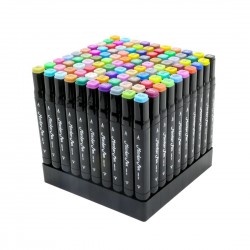 Trousse de 100 Feutres Marqueurs Double pointe - Kalino