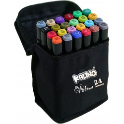Trousse de 24 Feutres Marqueurs Double pointe - Kalino