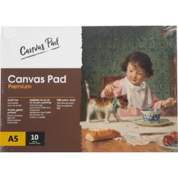 Bloc de 10 feuilles Toile Papier Canvas Pad Premium A5