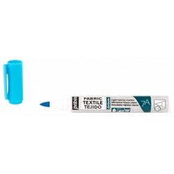 Marqueur Tissu Clair Pointe Pinceau 1mm - 7A Marker Setacolor - Bleu Fluo - Pébéo