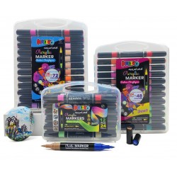 Boite de 12 Marqueurs Acrylique 24 Couleurs Double Pointe - Kalino