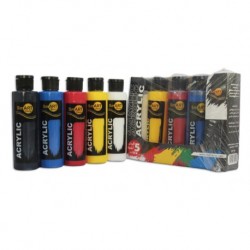 Set de 5 Acrylique Couleur Primaire 130 ml - Smart Deco