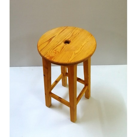 Tabouret en bois rouge naturel huilé