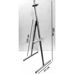 Chevalet de cours avec attache en bois rouge naturel huilé (T)