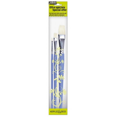 Set de 3 pinceaux Plat SBB - Pébéo