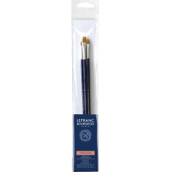 Set de 3 Pinceaux - Rond n°4 / Plat n°14 / Usé Bombé n° 8 - Manche long - LEFRANC BOURGEOIS