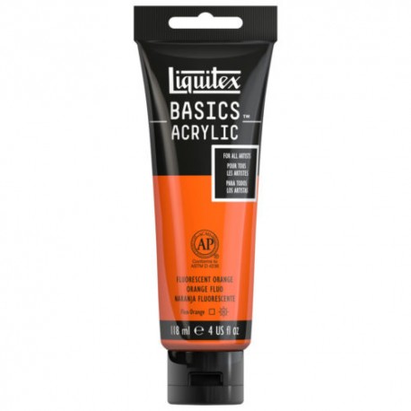 Acrylique Liquitex Basics - 118ml : Orange fluorescent