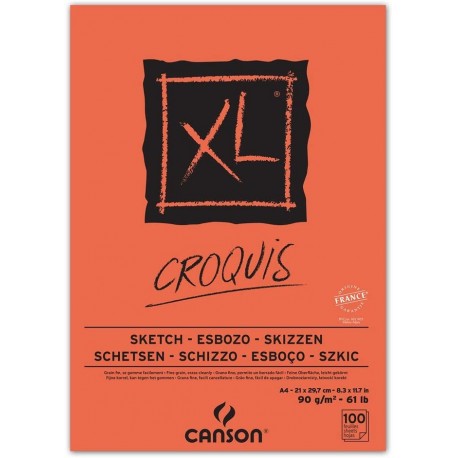 Bloc de Croquis XL Collés  90 g/m² - A4  29.7 x 21 cm- 100 F - Canson