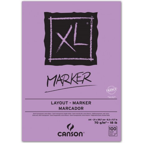Bloc XL MARKER 70 g/m² - A4 29.7 x 21 cm - 100 F - Canson