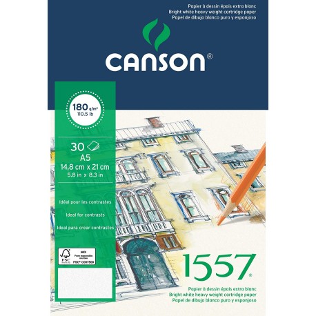 Bloc Dessin 1557 -180 g/m² A5 21 x 14.8 cm - Canson