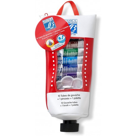 Trousse de 10 Tubes 10 ml + Pinceau +Palette - Lefranc Bourgeois -