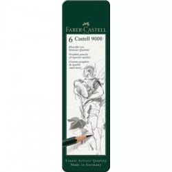 Crayon graphite Castell 9000, boîte de 6 - Faber Castell