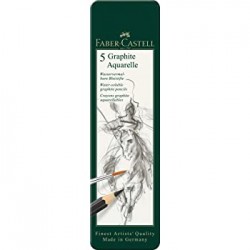 Crayon aquarelle graphite, boîte de 5 - Faber Castel