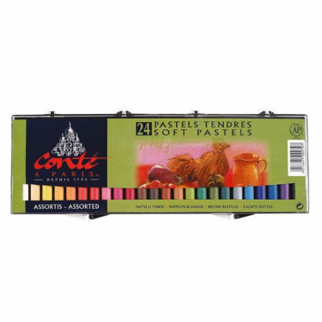 Set de 24 Soft Pastel couleurs rondes assorties - Conté à paris