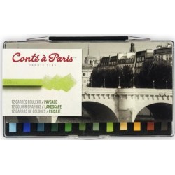 12 Pastels Carrés Couleurs Paysage - Conté à paris