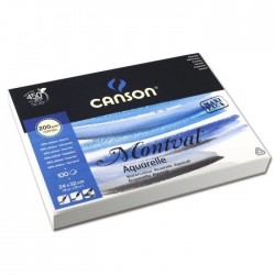 Papier Aquarelle MONTVAL Collé 1 Coté 200 g/m² - 32 x 24 cm- 100 Feuilles - Canson
