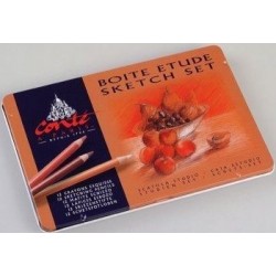 Set de 12 Crayons Esquisse - Boite Etude - Conté à paris