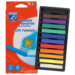 Pastels tendres aquarellables pour enfants - Boîte de 12 - Lefranc Bourgeois