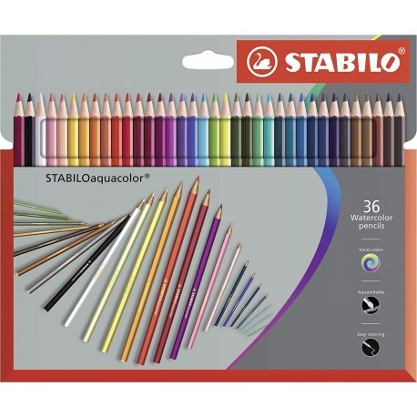 36 Crayon de couleur Aquarellable  Assorties - Stabilo