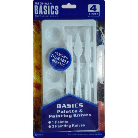 Set de  3 Coteaux aux peindre & Palette en Plastique - Basics