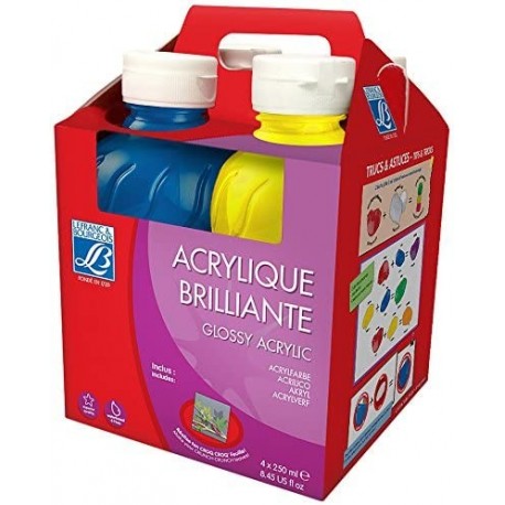 Assortiment Peinture Acrylique Glossy  4x250ml - Lefranc Bourgeois