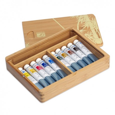 Coffret de Peinture acrylique fine  Bambou Natura 10 tubes + matériel - Lefranc Bourgeois