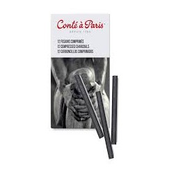 Assortiment 12 fusains comprimés - Conté à Paris