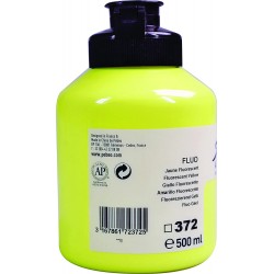 Studio Acrylique Pébéo - 500ml - Jaune Fluorescent 372