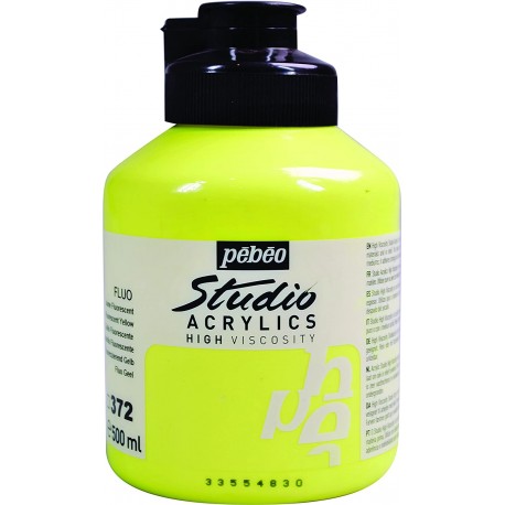 Studio Acrylique Pébéo - 500ml - Jaune Fluorescent 372