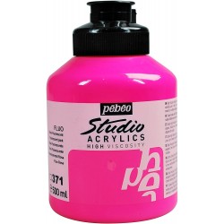 Studio Acrylique Pébéo - 500ml - Rose Fluorescent 371