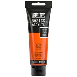 Acrylique Liquitex Basics - 118ml : rouge orange vif  620