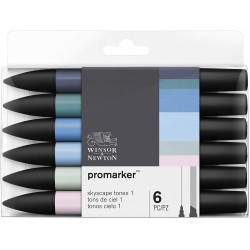 Set de 6 Promarker Tons de ciel 1 - Winsor&Newton