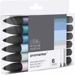 Set de 6 Promarker Tons de ciel 1 - Winsor&Newton
