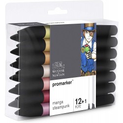 Set de 12+1 Promarker Manga Steampunk - Winsor & Newton