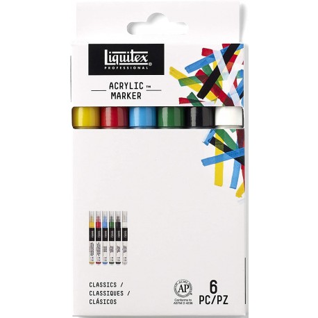 Set de 6 marqueurs Acrylique pointe fine 2-4 mm - Liquitex