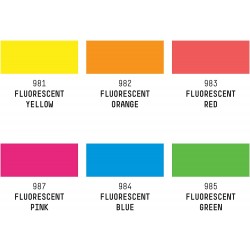 Set de 6 marqueurs Acrylique Fluorescentes pointe fine 2-4 mm - Liquitex