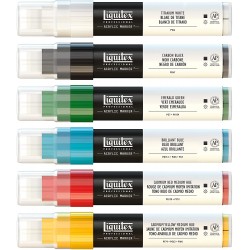 Set de 6 marqueurs Acrylique pointe Large 15 mm - Liquitex