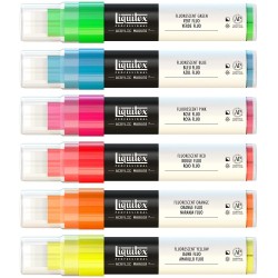 Set de 6 marqueurs Acrylique Fluorescentes pointe Large 15 mm - Liquitex