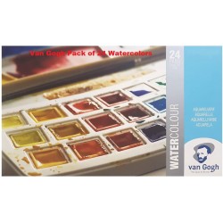 Boite Peinture Aquarelle 24 Demi Godets -  Van Gogh