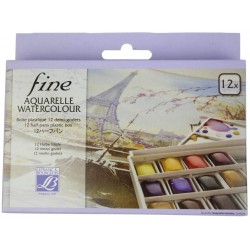 Boite Plastique Aquarelle Fine 12 Demi Godet - Lefranc & Bourgeois s