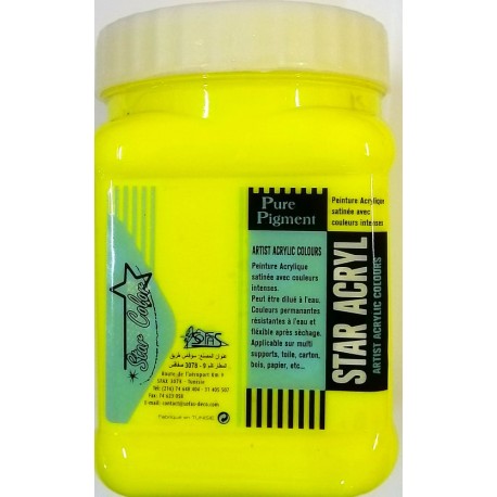 Acrylique Scolaire Star Color - 500 ml - Jaune Fluo