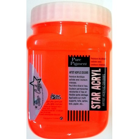 Acrylique Scolaire Star Color - 500 ml - Orange Fluo