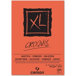 Bloc XL Croquis Papier à dessin 100 feuilles A3 29,7 x 42 cm 90 g - Canson