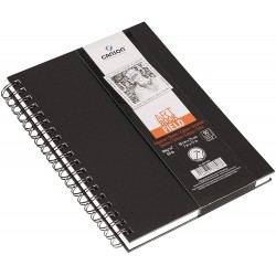 Carnet de croquis fin 96 g/m² 90 feuilles par bloc"Spirale sur le long côté" Blanc 18 x 25 cm - Canson