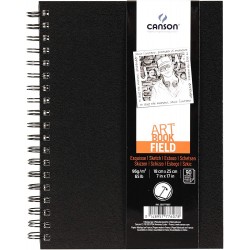 Carnet de croquis fin 96 g/m² 90 feuilles par bloc"Spirale sur le long côté" Blanc 18 x 25 cm - Canson