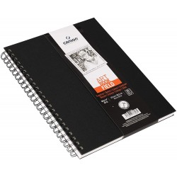 Carnet de croquis fin 96 g/m² 90 feuilles par bloc"Spirale sur le long côté" Blanc 23 x 30.5 cm - Canson